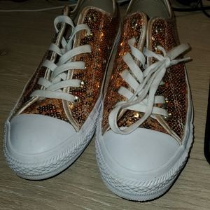 Converse: Gold Sequin, USA Women's 9 EUR 40